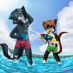 FurryBooru - anthro bulge cub male mouse sambirum swimming p